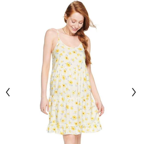 SO NWT Womens Tiered Cami Tank Dress sz XS Boho Floral Summer Mini A-Line NEW - Picture 1 of 6